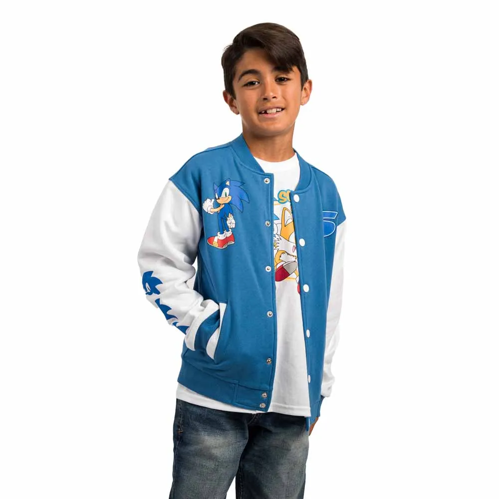 Sonic the Hedgehog Blue and White Youth Bomber Jacket