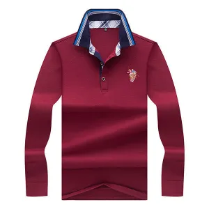Striped Collar Casual Business Polo Shirt