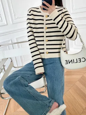 Striped Knitted Cardigan