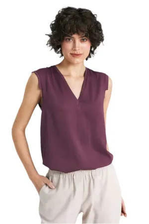 TEEK - Violet Sleeveless Tab Shoulder Blouse