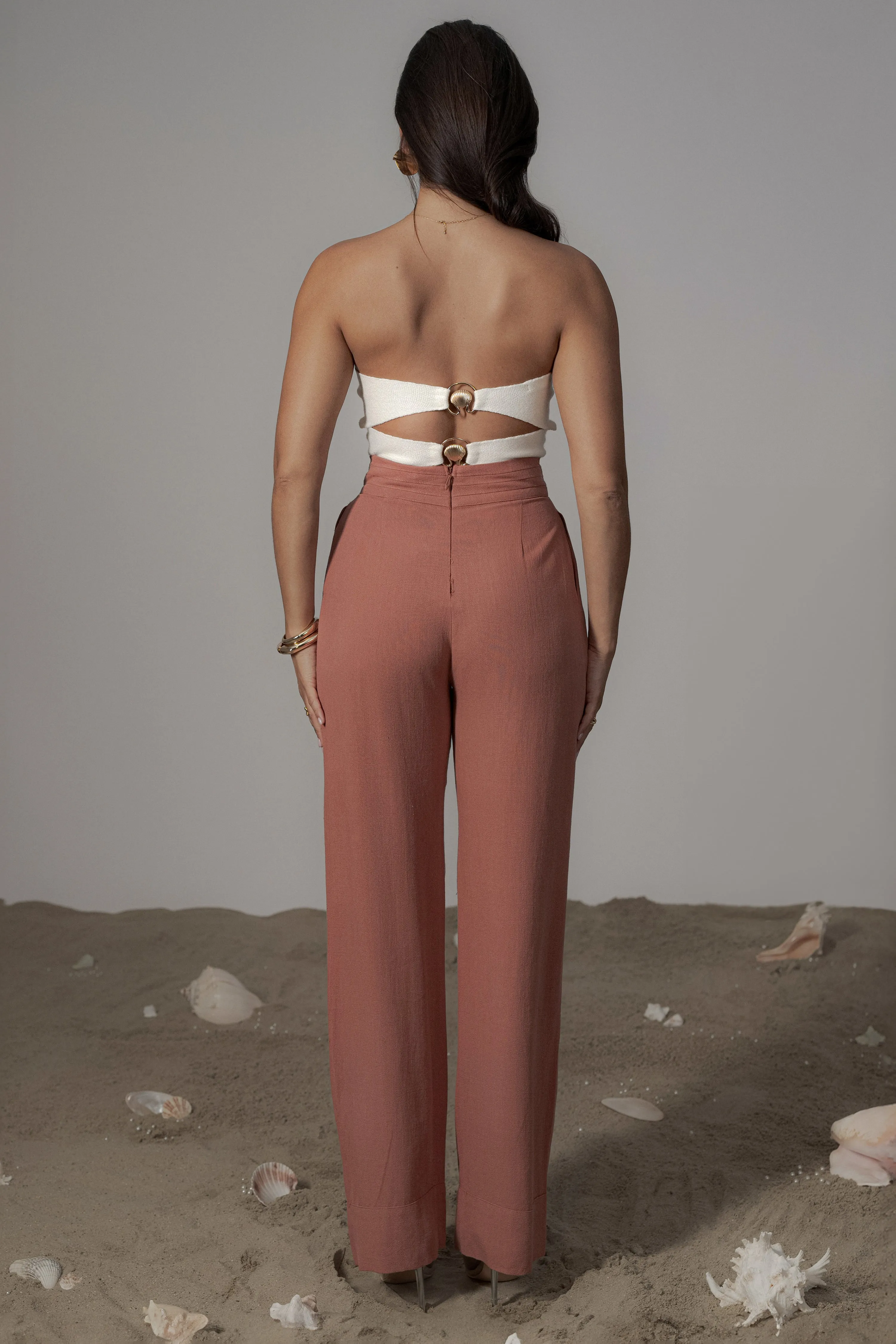 Terra Cotta Villa Views Linen Trousers