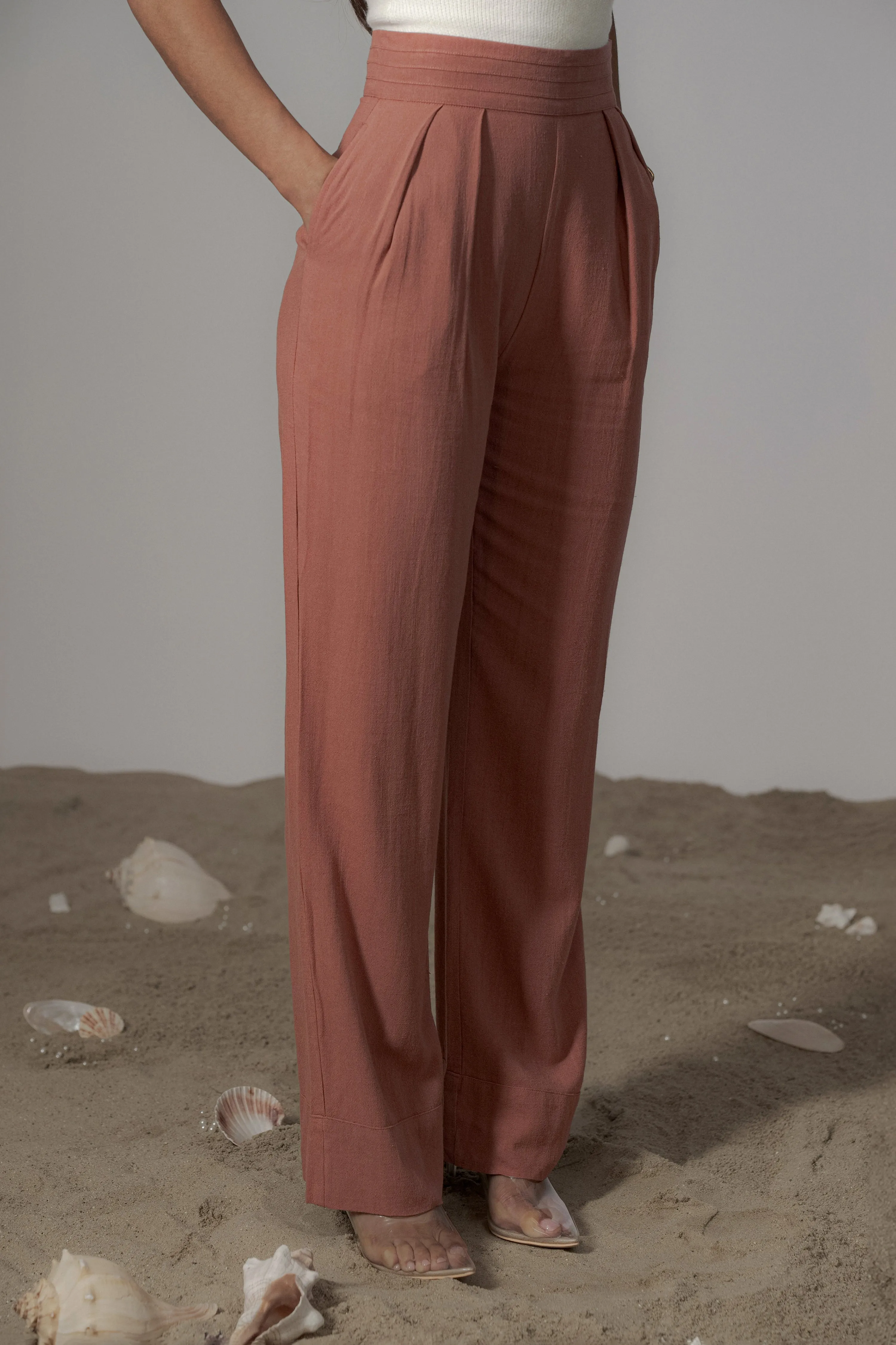 Terra Cotta Villa Views Linen Trousers