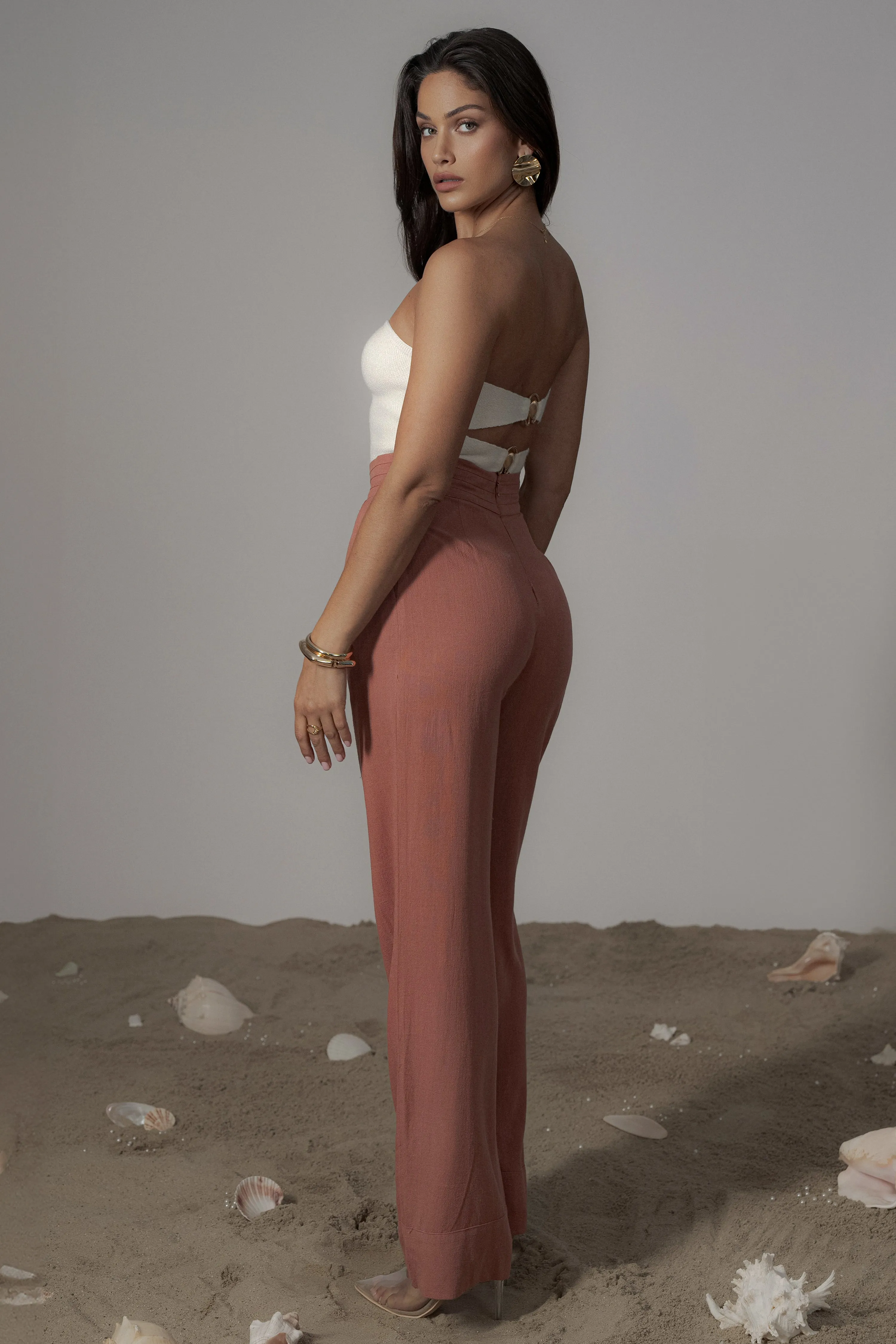 Terra Cotta Villa Views Linen Trousers