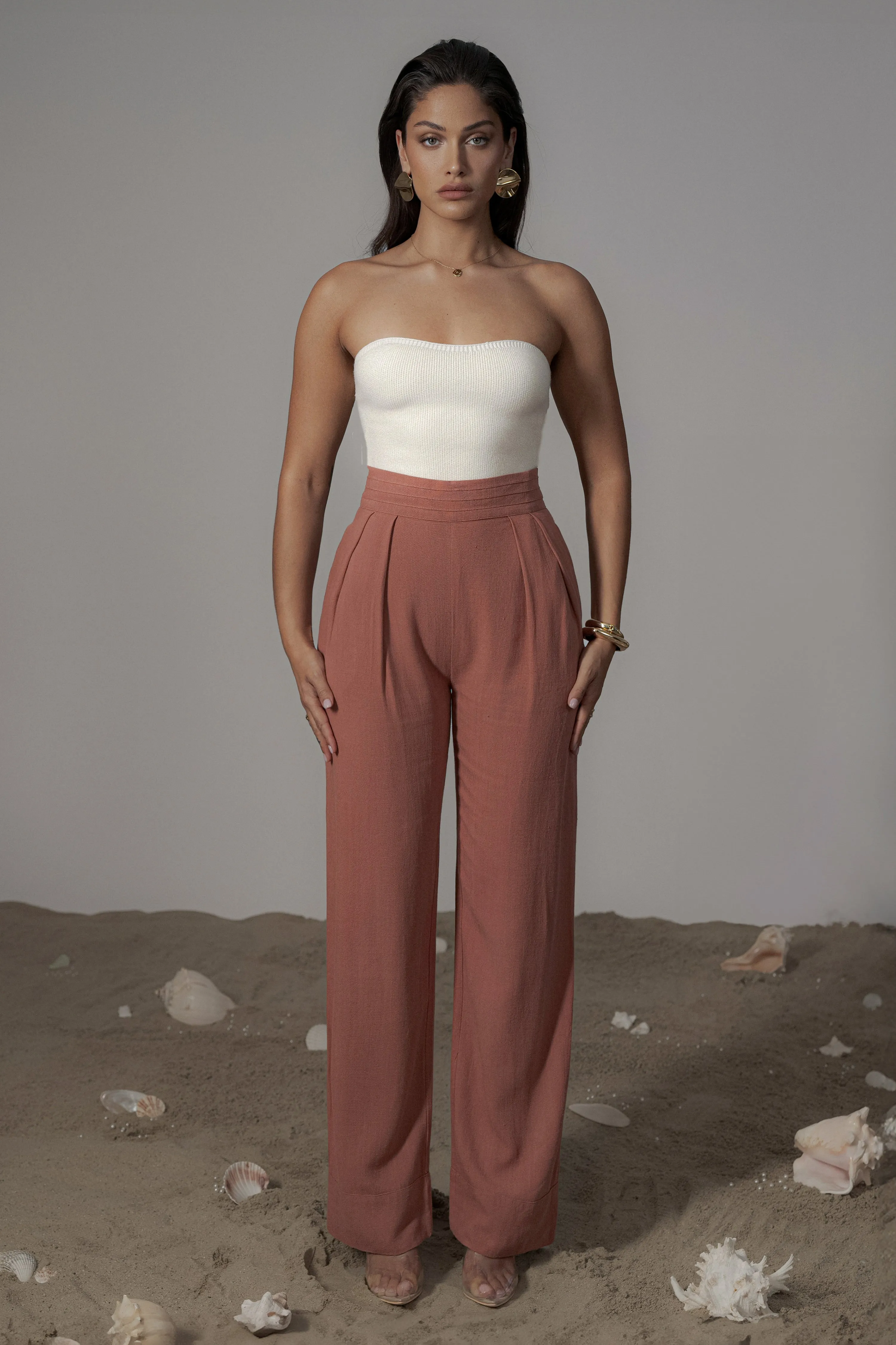 Terra Cotta Villa Views Linen Trousers