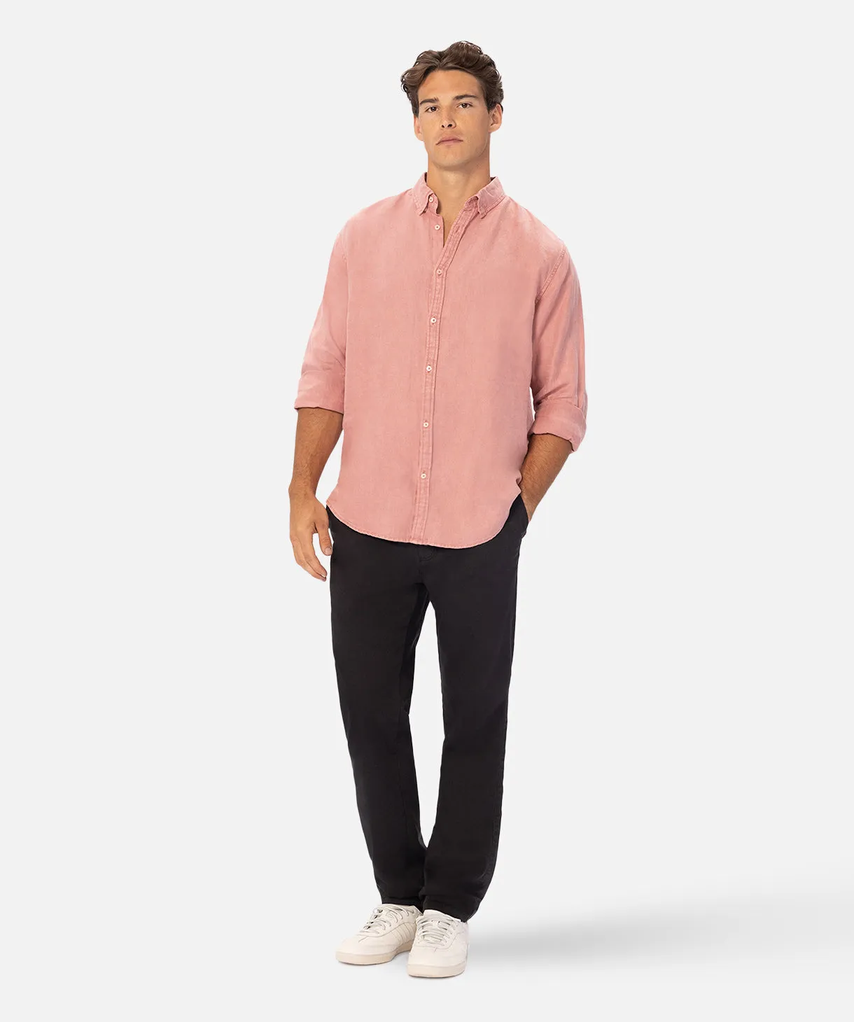 The Trinidad Linen L/s Shirt - Washed Rose
