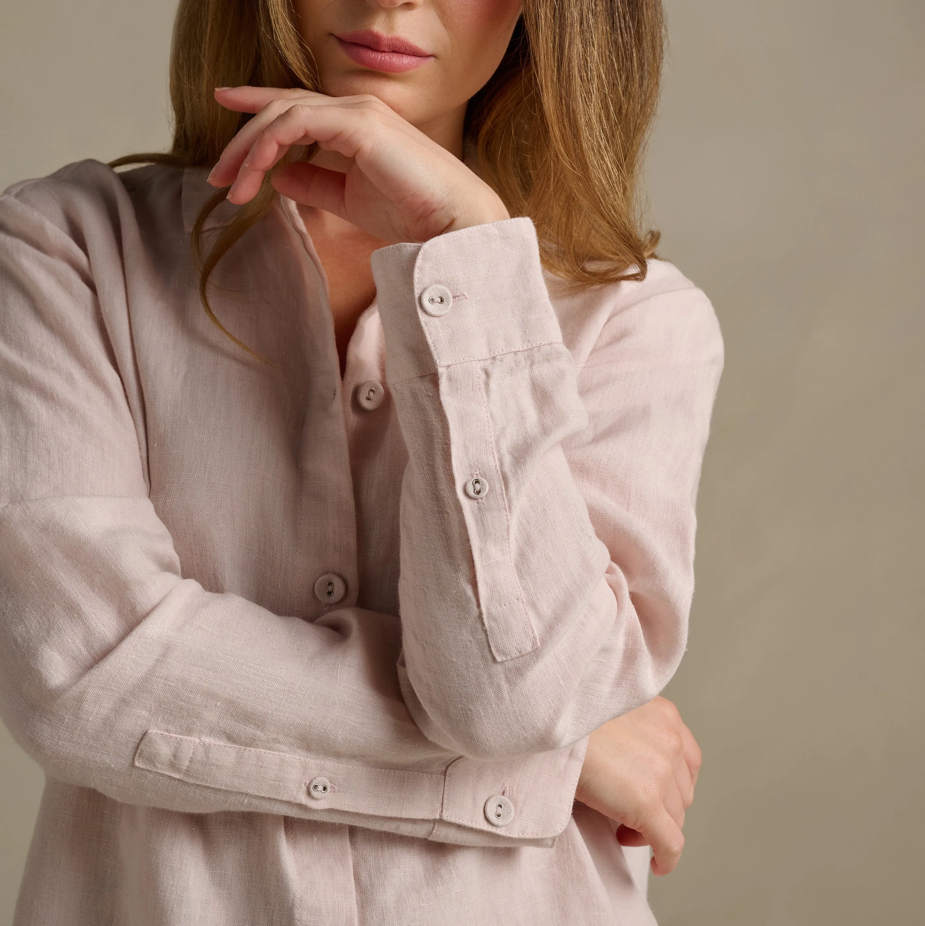 The Women's Linen Shirt - Rose