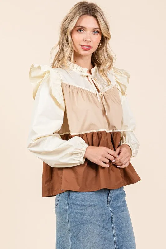 Tiered Color Block Blouse | 2 Colors