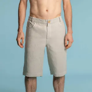 VERNON 100% Organic Linen Shorts (Covered Organic Elastic Waist, OC Thread, YKK Zippers) (99.9% Biodegradable)