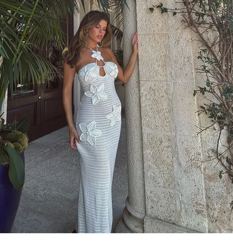 Vvsha Isabella Crochet Maxi Dress