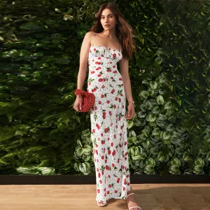 Vvsha Kynslee Cherry Print Maxi Dress